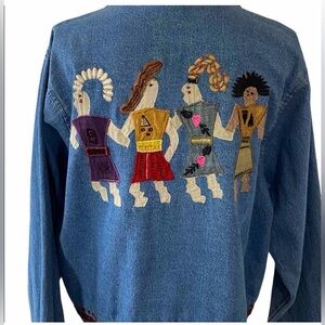 Earth Song Dancing Denim Jacket size M